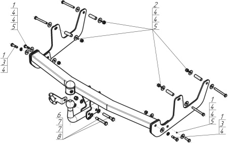 Прицепное устройство (фаркоп) Renault Sandero Stepway (2009-2014) R104A