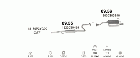 Глушитель Honda Civic (1995-2000) 955