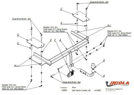 Прицепное устройство (фаркоп) Opel Vectra C (2002-2009) O026