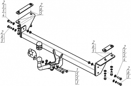 Прицепное устройство (фаркоп) Nissan Qashqai+2 (2008-2013) 91413A