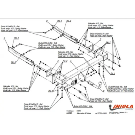 Прицепное устройство (фаркоп) Mercedes ML W166 (2011-2015) M043