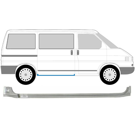 Порог правый Volkswagen Caravelle T4 (1991-2004) 9566422