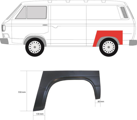 Арка задняя правая Volkswagen Transporter T3 (1980-1992) 9557592