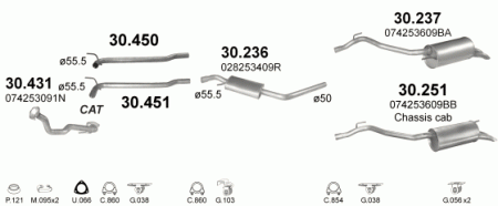 Глушитель Volkswagen Transporter T4 (1990-2003) 30237