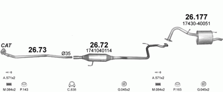 Глушитель Toyota Yaris (2010-) 26177