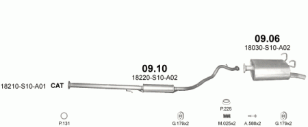 Глушитель Honda CR-V (1995-2001) 906