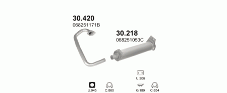 Глушитель Volkswagen Transporter T3 (1980-1992) 30218