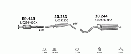 Глушитель Seat Leon (1999-2006) 30244