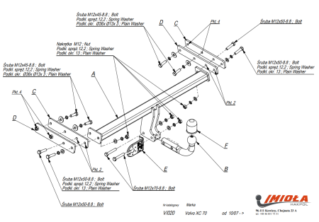 Прицепное устройство (фаркоп) Volvo XC70 (2007-) V020