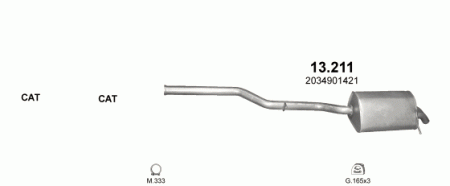 Глушитель Mercedes C W203 (2000-2007) 13211