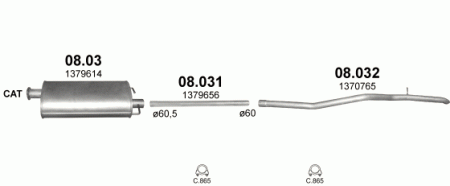 Глушитель Ford Transit (2000-2013) 8032