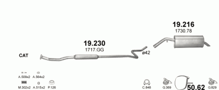 Глушитель Peugeot 207 (2006-2013) 19230