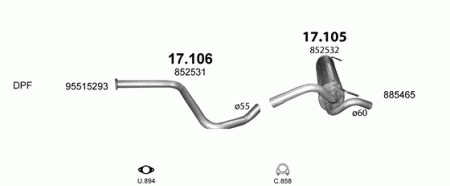 Глушитель Opel Astra J (2009-2015) 17106