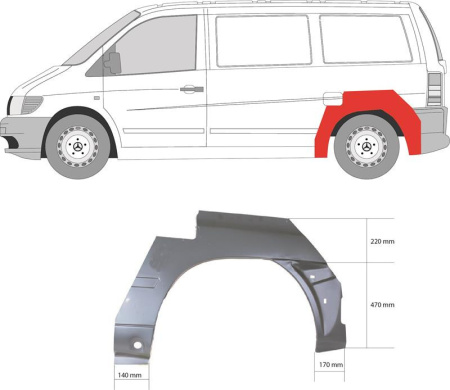 Арка задняя левая Mercedes Vito W638 (1996-2003) 3541591