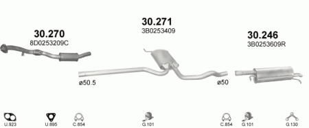Глушитель Volkswagen Passat B5 (1996-2005) 30246