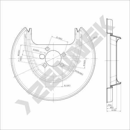 Кожух защитный тормозного диска Seat Ibiza (2008-2017) DCD0291