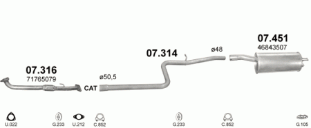 Глушитель Fiat Doblo (2000-2015) 7451