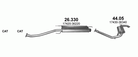 Глушитель Lexus NX (2014-) 4405