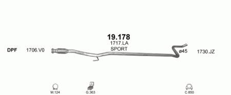 Глушитель Peugeot 2008 (2013-2019) 19178