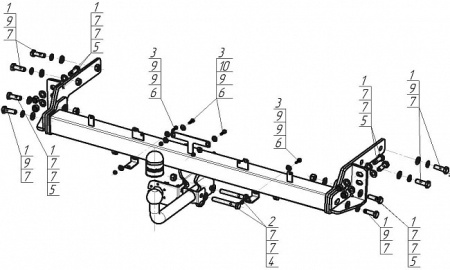 Прицепное устройство (фаркоп) Hyundai Tucson TL (2015-2020) 90909A