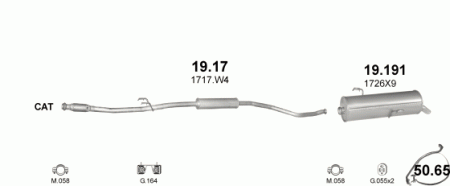 Глушитель Peugeot 206 (1998-2009) 1917