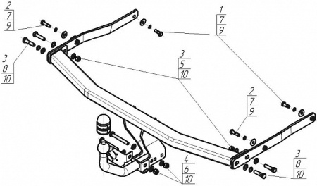 Прицепное устройство (фаркоп) Renault Scenic (2003-2009) 91708A