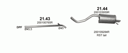Глушитель Renault Clio (2012-) 2143