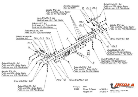 Прицепное устройство (фаркоп) Peugeot 301 (2012-) C040