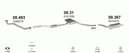 Глушитель Ford Sierra (1982-1993) 831