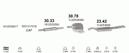 Глушитель Volkswagen Golf (1983-1992) 3033