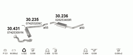 Глушитель Volkswagen Transporter T4 (1990-2003) 30235