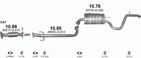 Глушитель Hyundai i30 (2007-2012) 1076