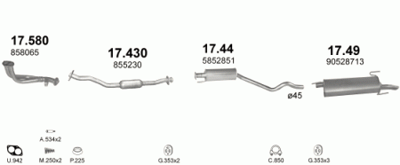 Глушитель Opel Astra F (1991-2002) 17580