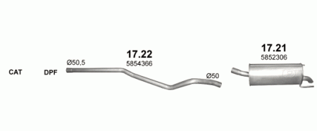 Глушитель Opel Astra H (2004-2010) 1722 Глушитель Opel Astra H (2004-2010) 1722