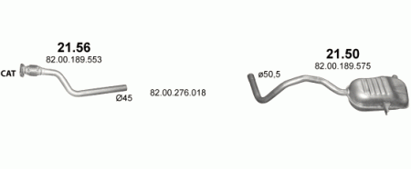 Глушитель Renault Scenic (2003-2009) 2150