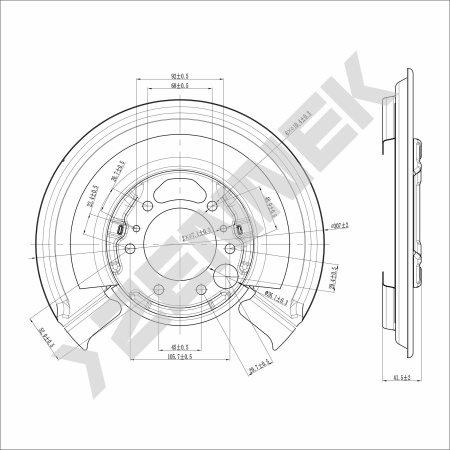 Кожух защитный тормозного диска Mercedes G W463 (1990-2018) DCD0220