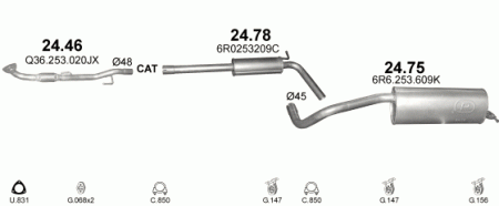 Глушитель Seat Ibiza (2008-2017) 2478