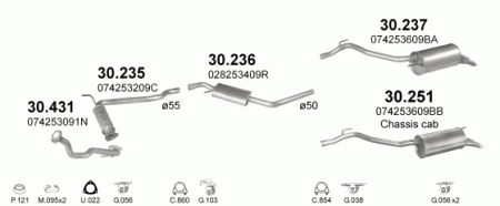 Глушитель Volkswagen Transporter T4 (1990-2003) 30251