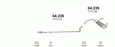 Глушитель Toyota Aygo (2005-2014) 4235