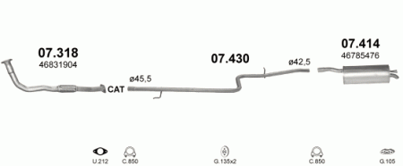 Глушитель Fiat Doblo (2000-2015) 7414