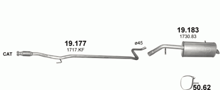Глушитель Peugeot 207 (2006-2013) 19183
