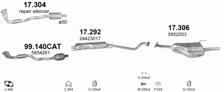 Глушитель Opel Astra G (1998-2004) 17306