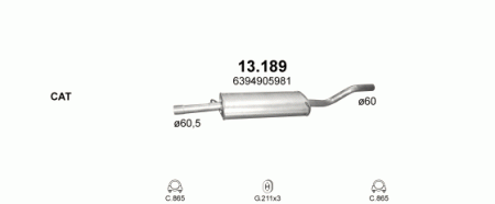 Глушитель Mercedes Viano W639 (2003-2015) 13189