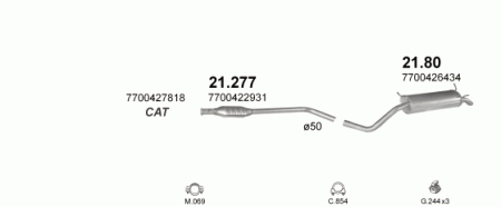 Глушитель Renault Scenic (1996-2003) 2180