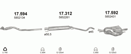 Глушитель Opel Astra H (2004-2010) 17312