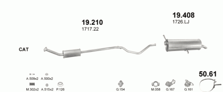 Глушитель Peugeot 307 (2001-2008) 19408
