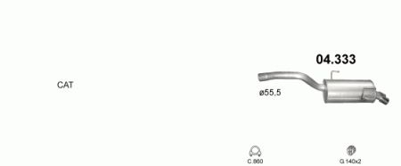 Глушитель Peugeot 807 (2002-2014) 4333