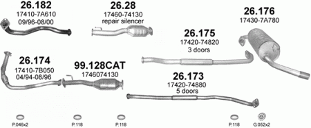 Глушитель Toyota RAV4 (1994-2000) 26175