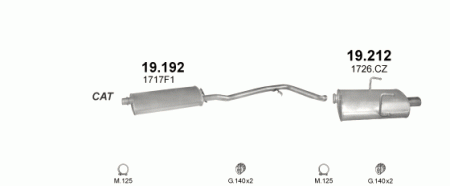 Глушитель Peugeot 406 (1995-2004) 19212