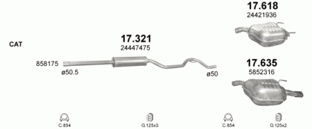 Глушитель Opel Vectra C (2002-2009) 17635